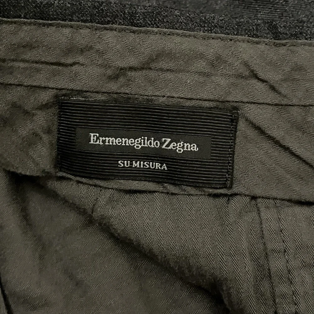 Ermenegildo Zegna Su Misura Dress Pants Mens 42x29 Herringbone Wool 7 64 Trouser
